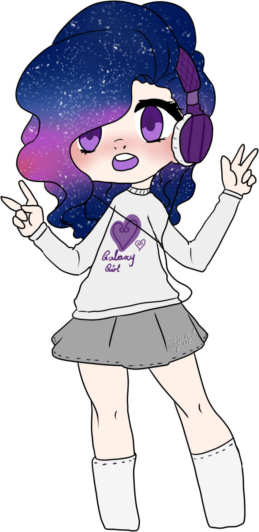 Galaxy Girl Custom By Tainted Blue - Cartoon (1024x1846)