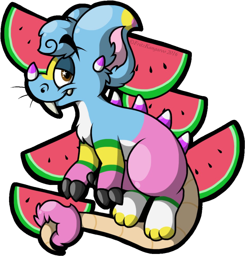 Watermelon Baby By Fritzkangaroo - Cartoon (894x894)