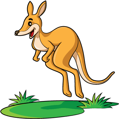 Kangaroo Clipart Bounce - Känguru Comic (400x429)