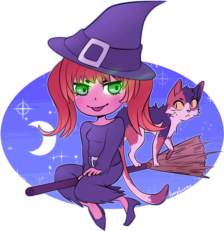 Witchy Girl By Ivory-luxray - Cartoon (810x1000)