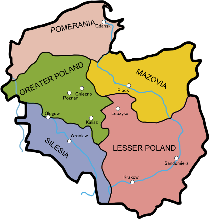 Poland Regions Map Rivers W - Atlas (782x996)
