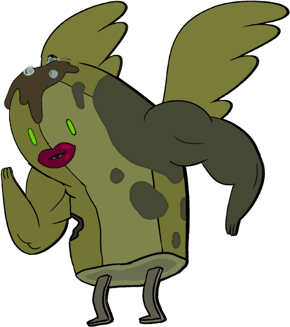 Zombie Banana Guard With Wings, Lips, And Muscles - Zombie Banana Guard With Wings, Lips, And Muscles (606x677)
