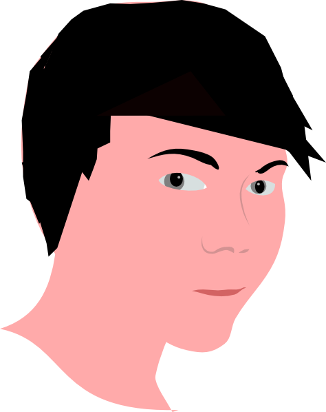 Black Haired Boy Clip Art At Clker - Cartoon (474x598)