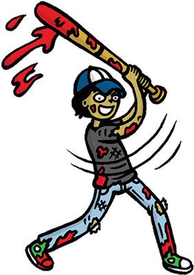The Zombie Apocalypse Hit My Iowa Town - Rabi Zombie Baseball Beatdown (300x400)