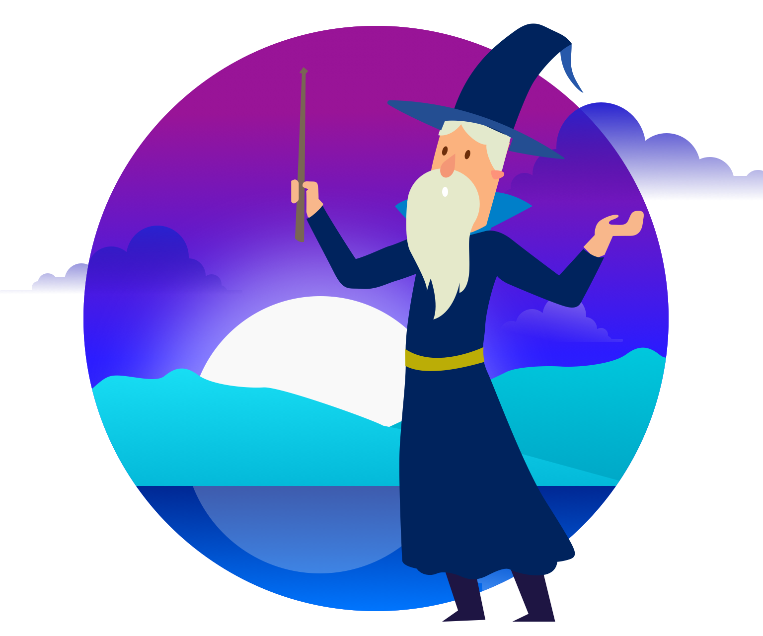 A Wand Wielding Wizard Looking Wonderful - Cartoon (1536x1280)