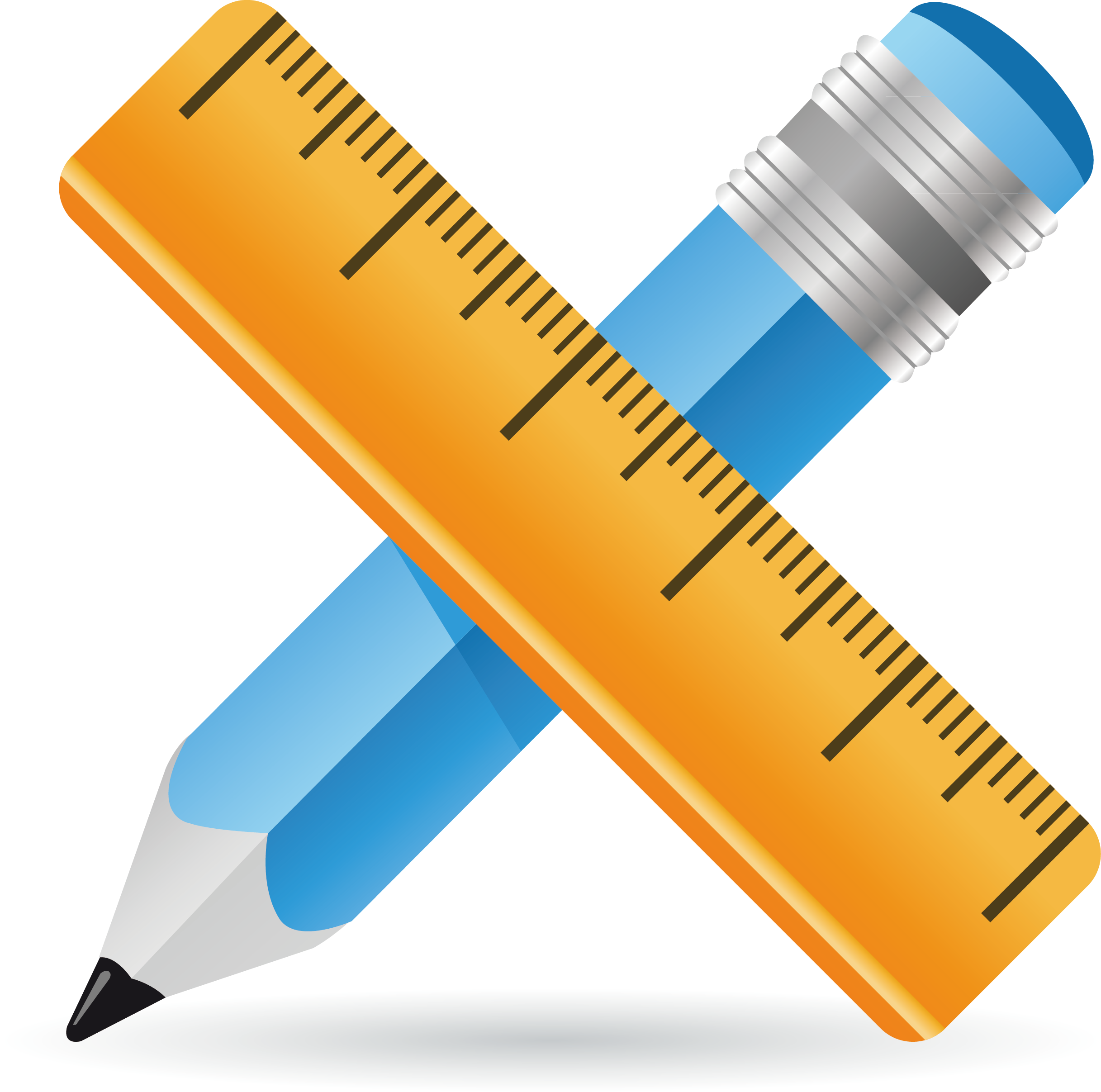 Ruler Blue Clip Art - Schreibzeug Clipart (2434x2414)