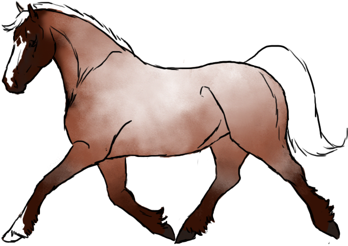 Wip For Red Roan Noriker Mare By Elder0flower - Mane (900x600)