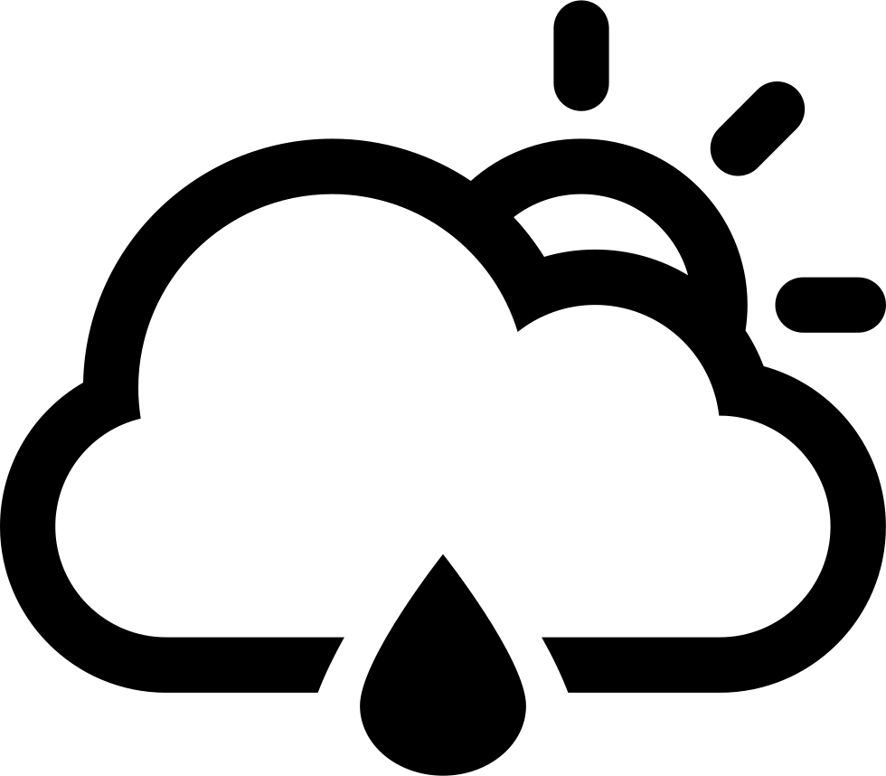 Cloud With Sun And A Raindrop Comments - Icono Clima Png (980x858)