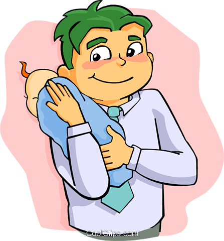 Stay Home Mom Clipart 3 By Lori - Cartoon Dad With Baby (447x480)