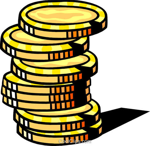 Coins Royalty Free Vector Clip Art Illustration - Münzen Clipart (480x466)