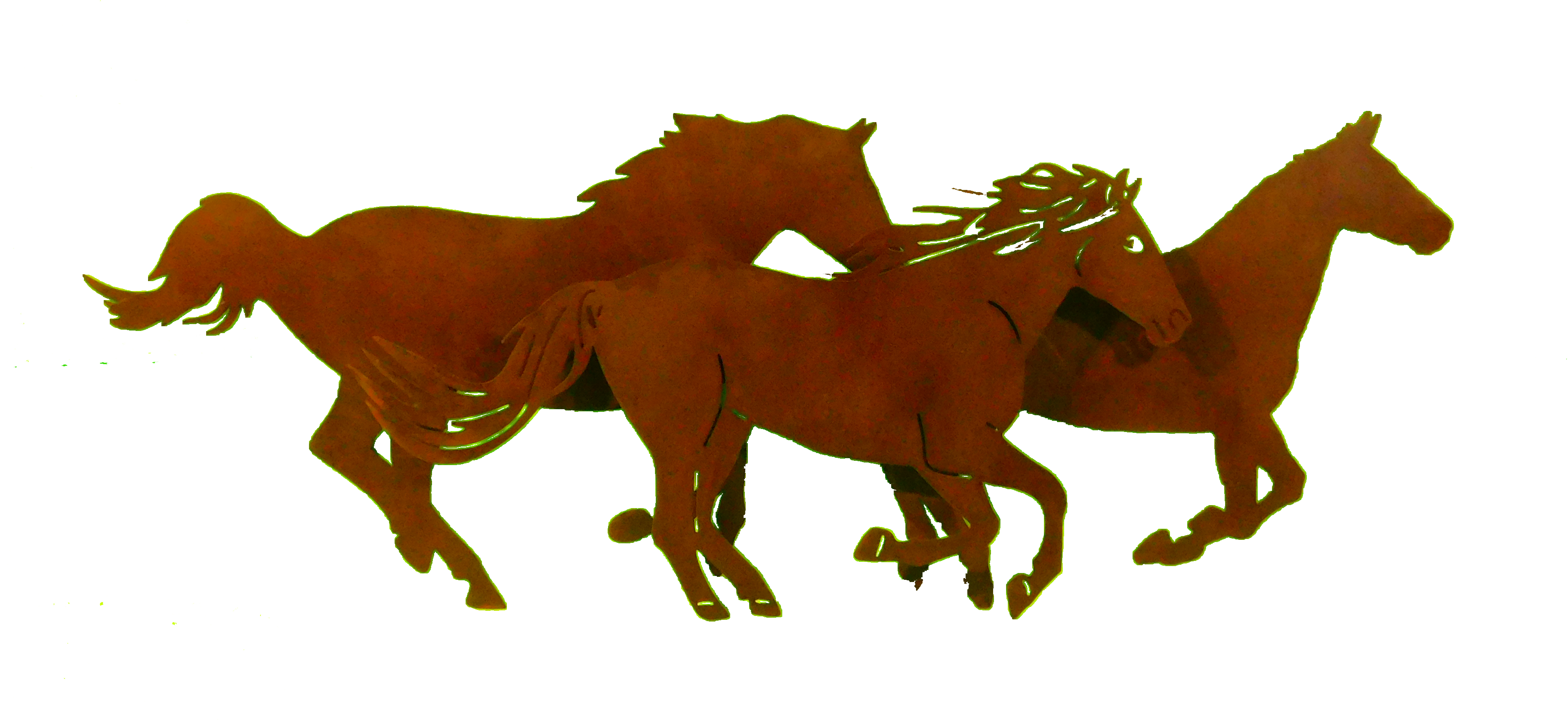 Triple Horse 3d Wall Art Larger Image - Art (3648x1692)