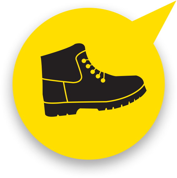 Be On The Lookout For Faster Trail Users Bikers, Runners, - Work Boots (600x600)