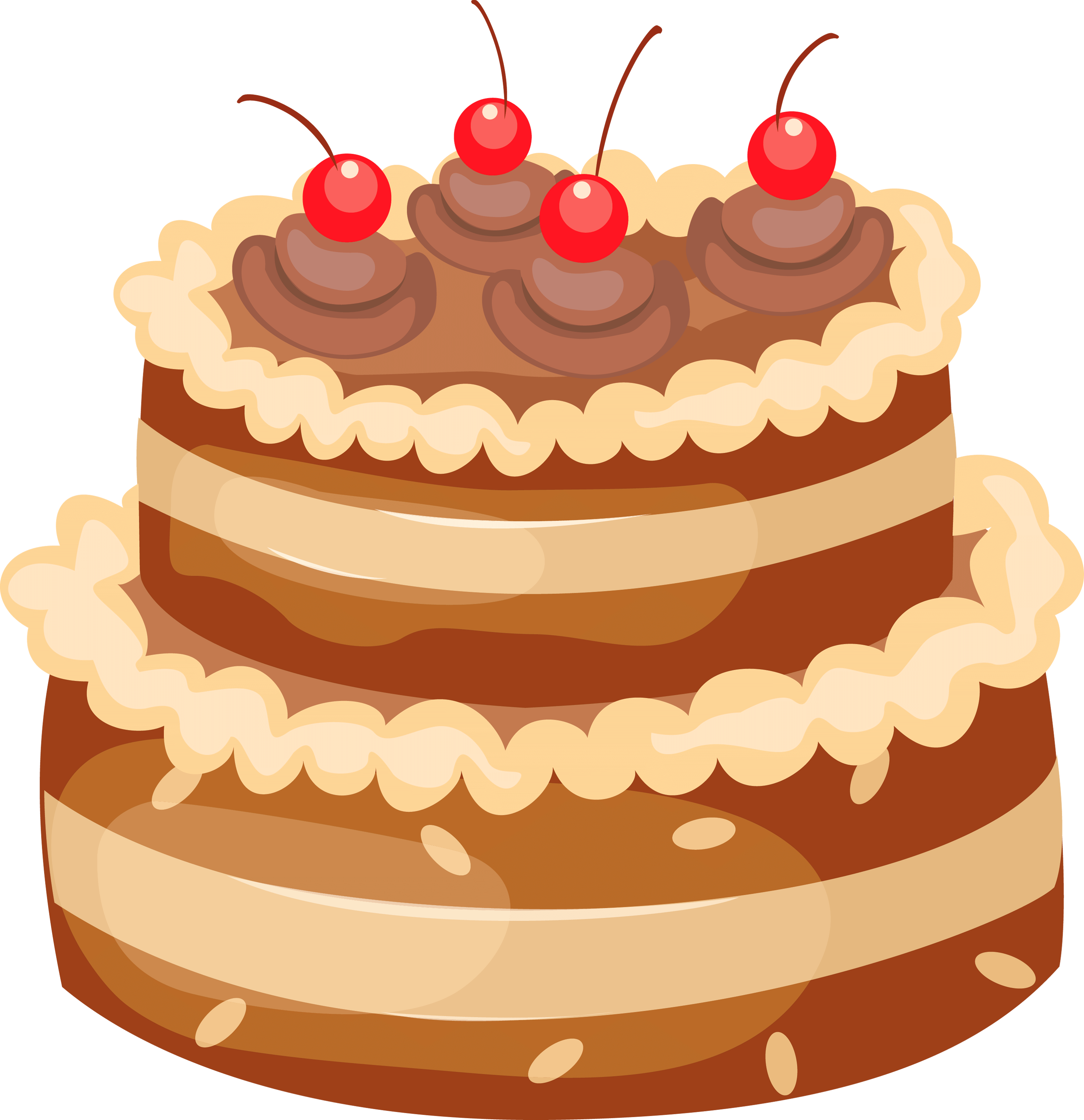 Chocolate Milk Clipart - Transparent Background Birthday Cake Clipart (2950x3050)