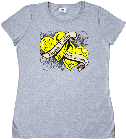 Adenosarcoma Hope Faith Dual Hearts Women's T-shirt - Ewings Sarcoma Hope Dual Heart Ornament (oval) (480x480)