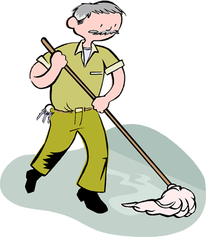 Man Mopping The Floor Janitor Royalty Free Vector Clip - Janitor In School Clipart (1119x1289)