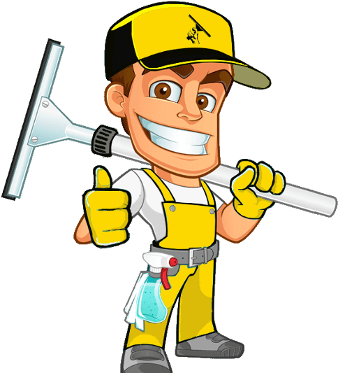 Professional Window Cleaners Adelaide Sa Commercial - Cartoon Window Cleaner (575x654)
