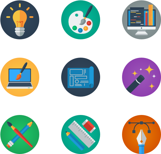 Graphic Design Icon Png - Graphic Design Flat Icon (600x564)