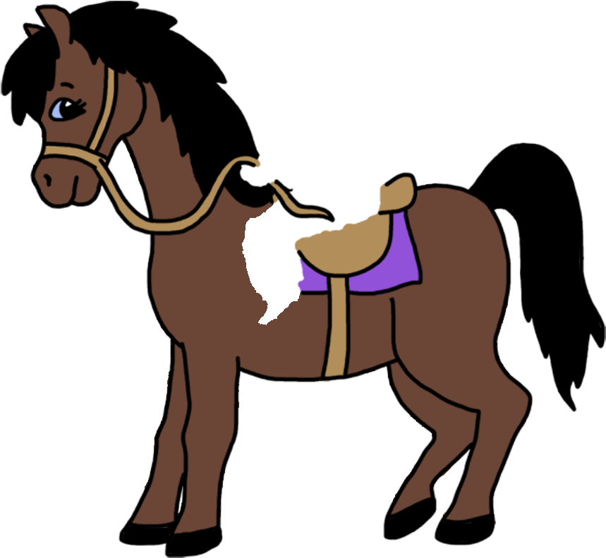 Bay Horse, Fair Skin, Round Eyes, Brown Hair, Pink - Cartoon Girl Horse (1000x1000)