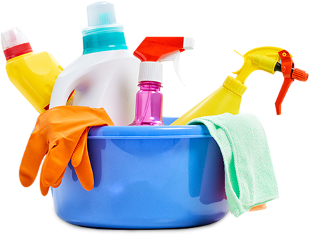 Cleaning Services For A Variety Of Purposes, With The - Transparent Image Of Cleaning Supplies (462x400)