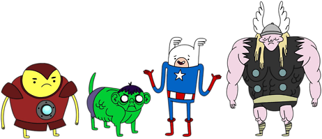 Adventure Time, Animation, Avengers, Blonde, Blonde - Avengers Adventure Time (500x281)