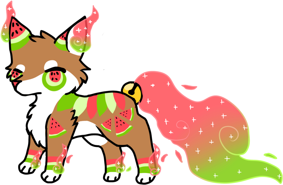 Watermelon Fox Adopt Closed By Cutebudgies - Digital Art (1024x683)