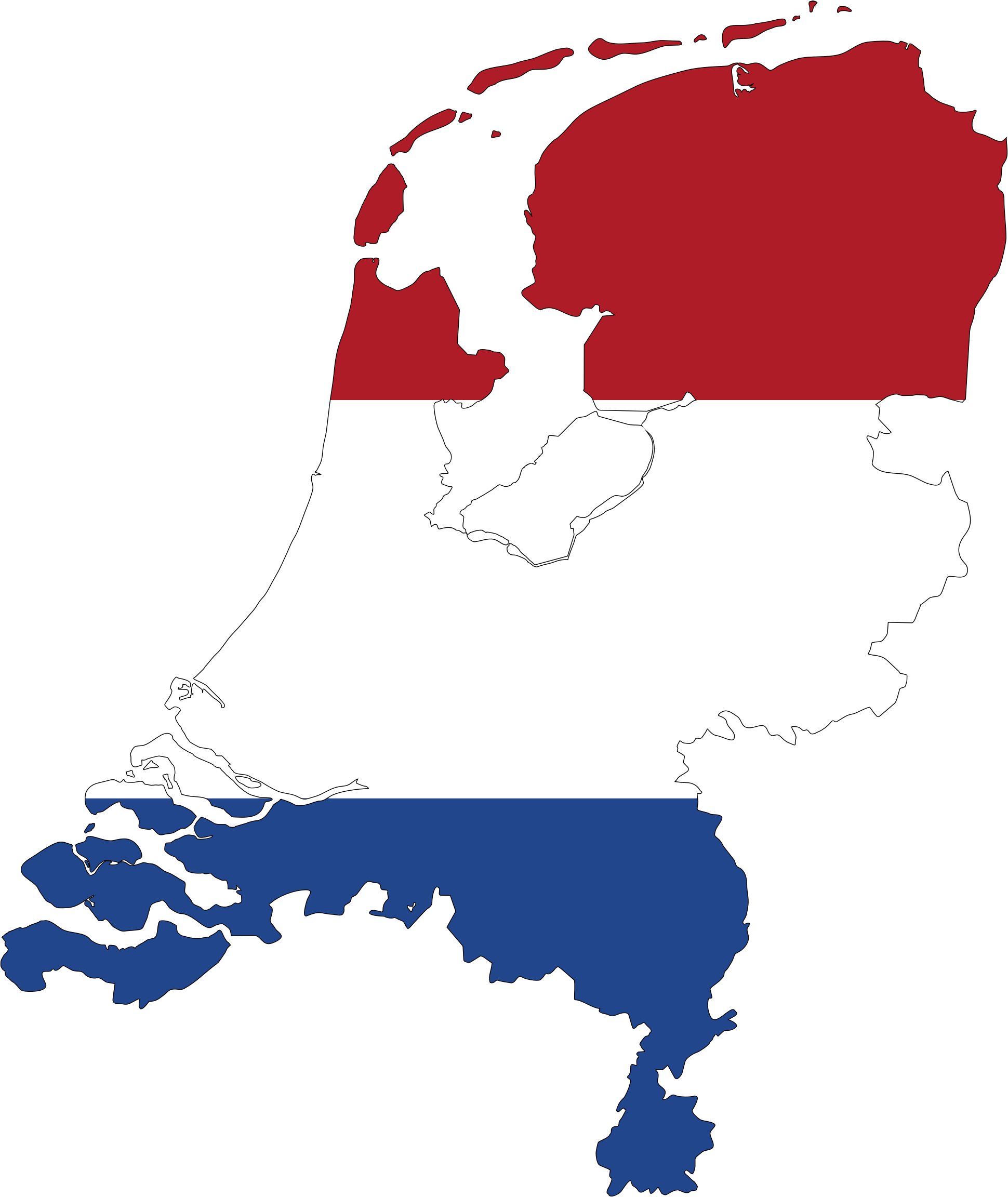 Netherlands Clipart - Netherlands Flag Map (1940x2304)
