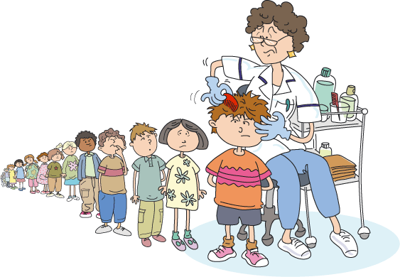 Lice - Nurse Checking For Lice (563x390)