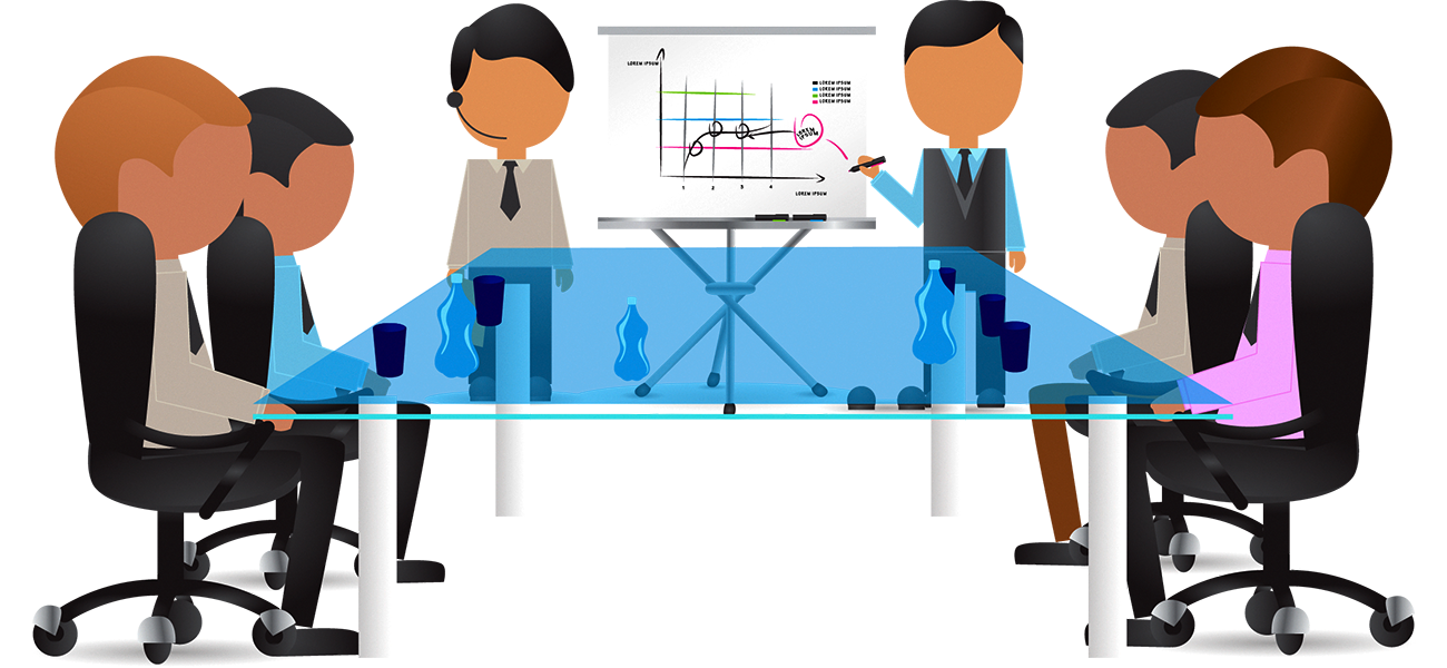 Cartoon Illustration - Conference Meeting - Meeting Cartoon Png (1300x600)