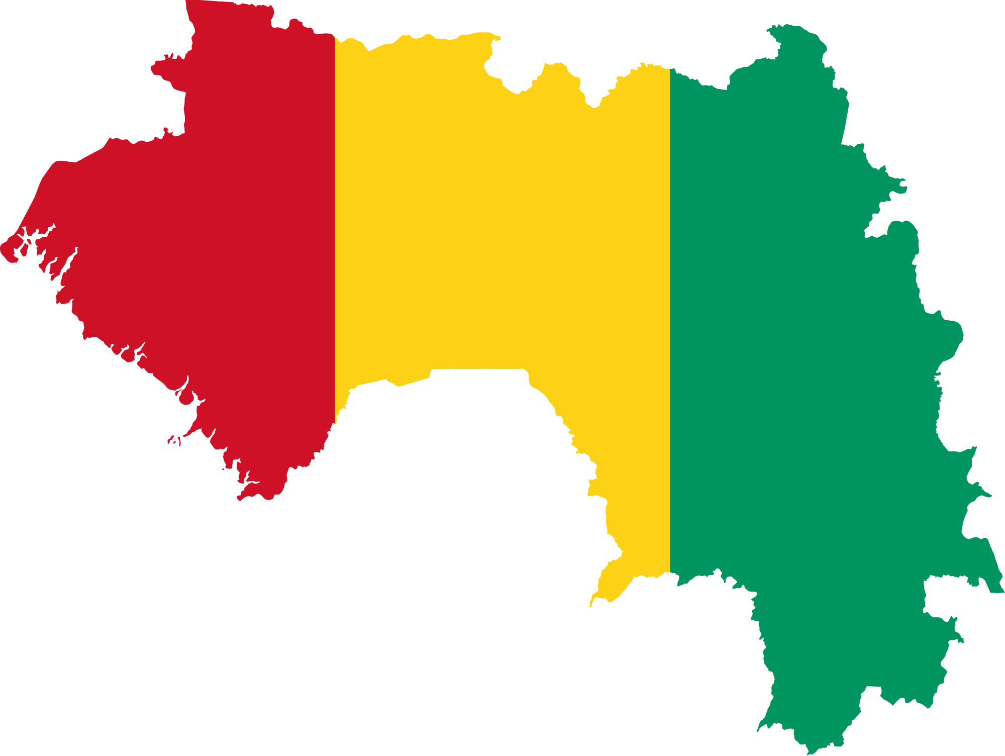 Flags Of The World Clipart - Carte De La Guinée Conakry (2000x1504)