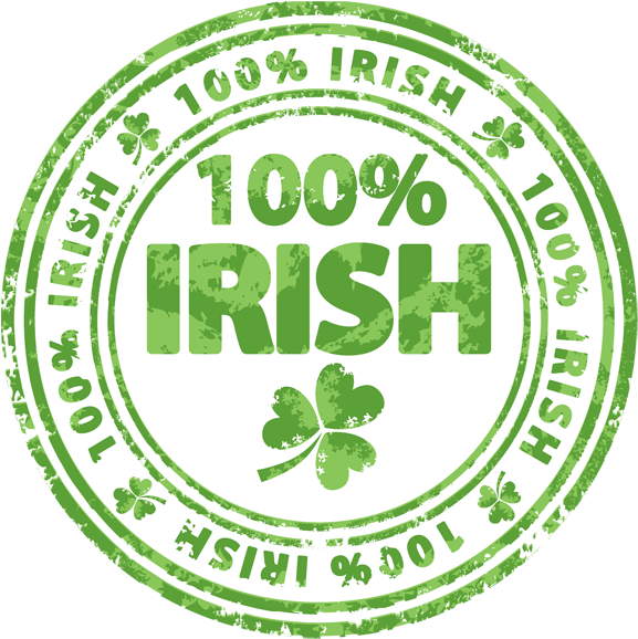 Shop Green Clover And Horseshoe Lucky St Patrick's - 100% Irish Round Ornament (600x600)