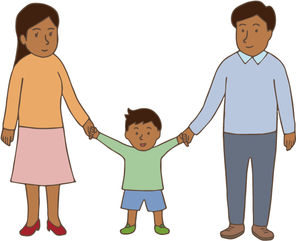 Family (illustration, - Holding Hands (595x842)