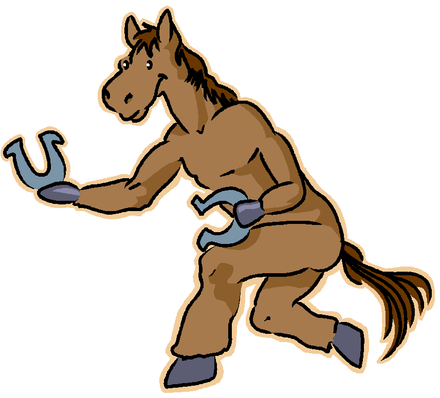 Clothesline Art - Horse Throwing A Shoe (845x754)