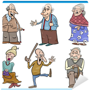 Seniors People Set Cartoon Illustration Wall Mural - Illustration (400x400)