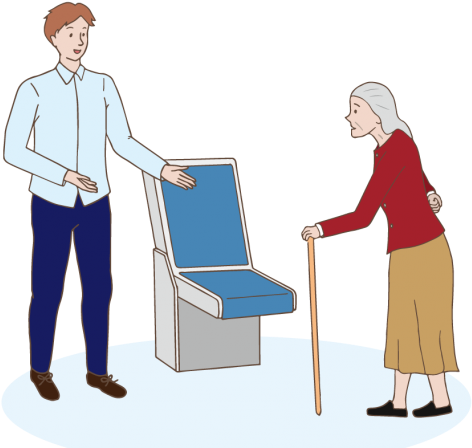 A Man Gives Up His Seat For Old Lady - Clip Art (842x842)