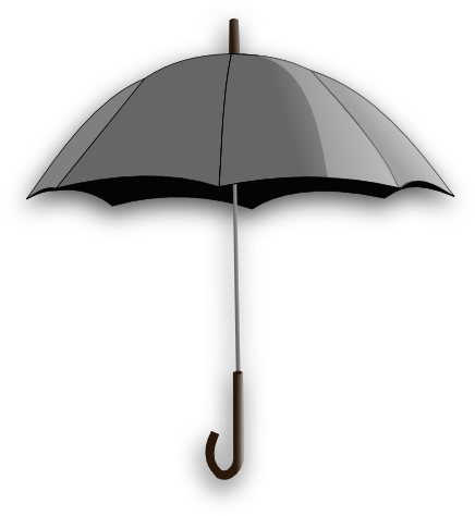 Black Umbrella Clip Art At Clker - Umbrella Transparent (600x598)