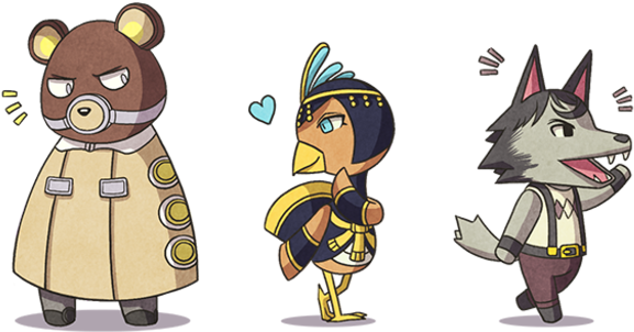 What A Unique-looking Bunch Of Villagers By A - Skullgirls Animal Crossing (616x315)