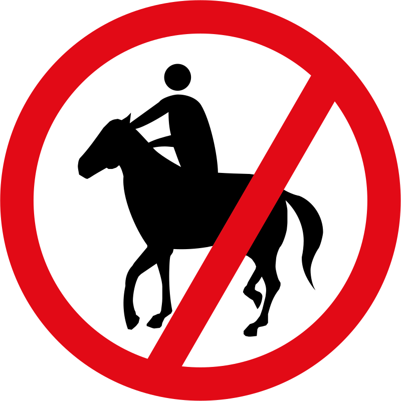 Horses & Riders Prohibited Sign - Angel Tube Station (1024x1024)