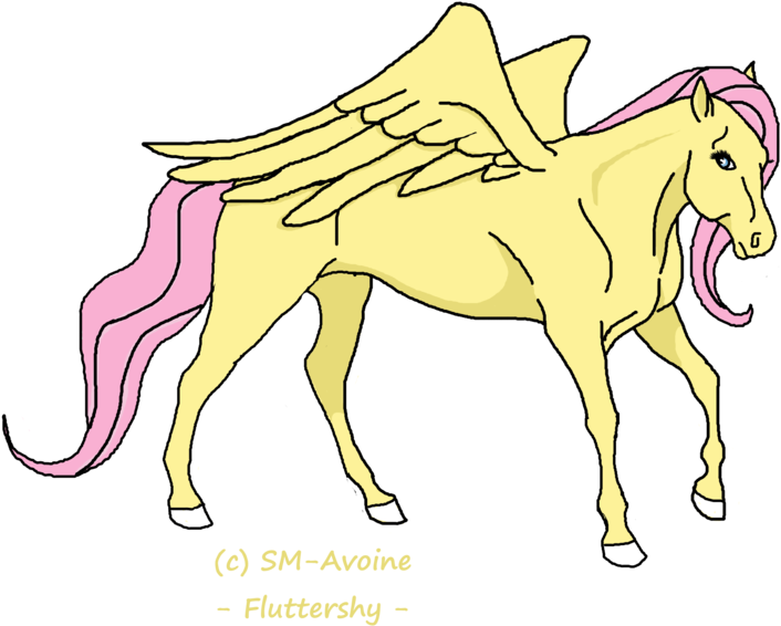 Fluttershy Horse Form By Sm-avoine - Mlp Fluttershy As Hoerse (900x660)