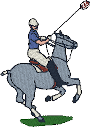 Click Here To View Saddle Pad Designs - Polo Player Embroidery Design (450x450)