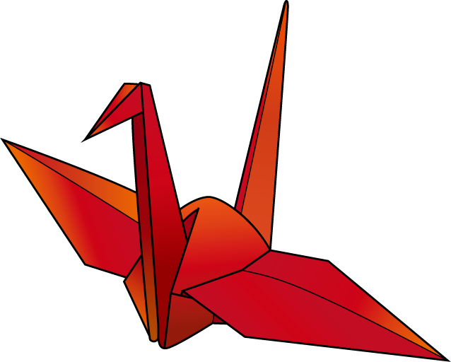Origami Paper Crane Orizuru Clip Art - 折り紙 イラスト フリー (638x512)