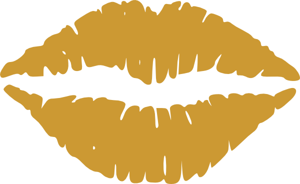 Gold Lips Clipart Clip Art - Gold Lips Clip Art (600x368)