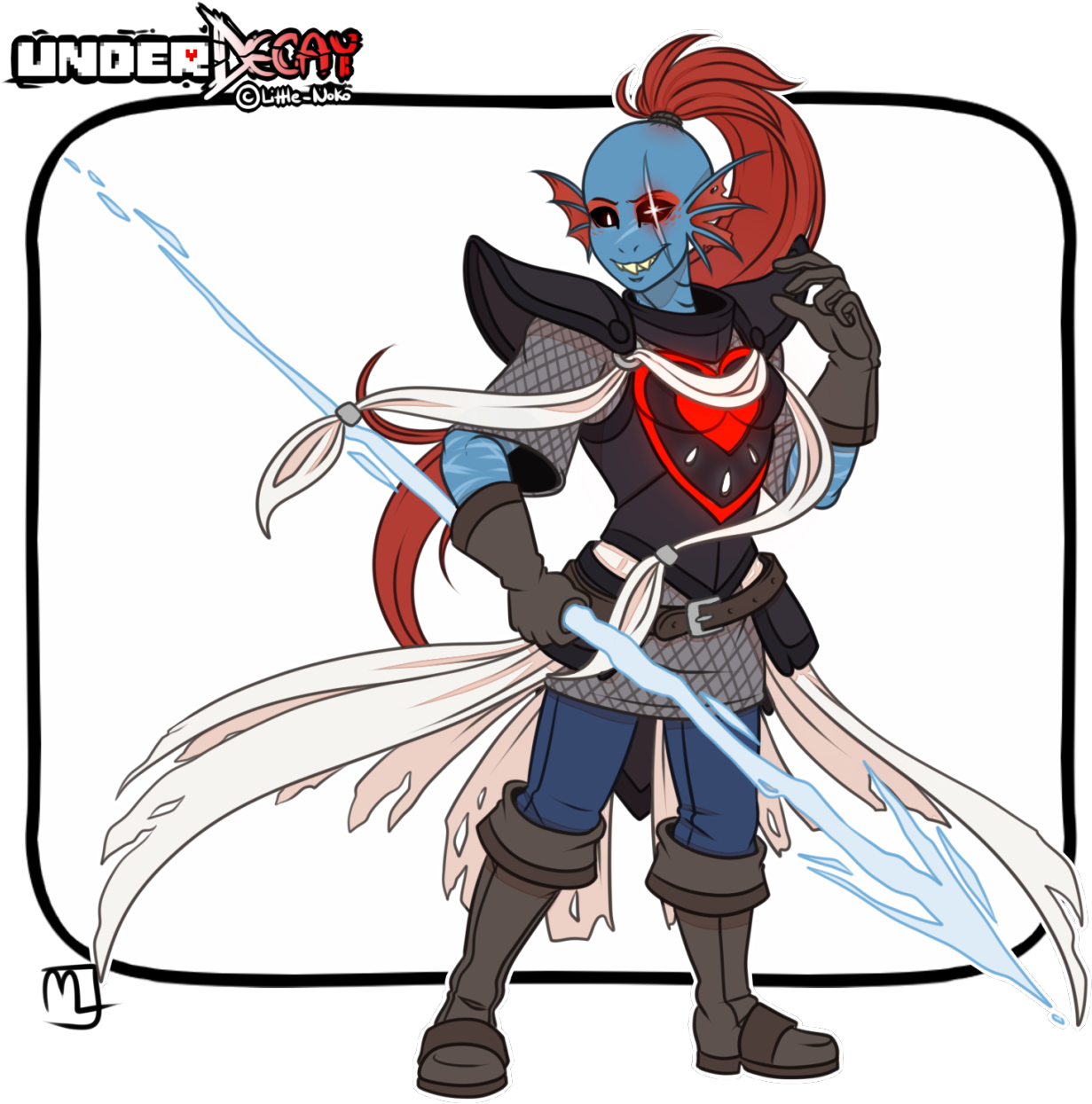 Gosh, Gosh, Gosh Only Two Main Design To Complete And - Undyne The Undying Png (1280x1282)
