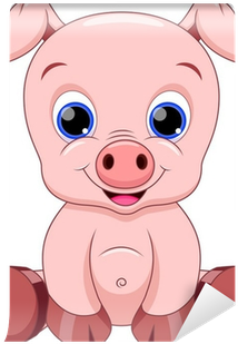 Pig Sitting Cartoon (400x400)