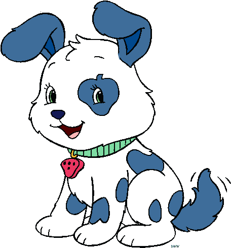 Pupcake - Strawberry Shortcake Blue Puppy (463x505)