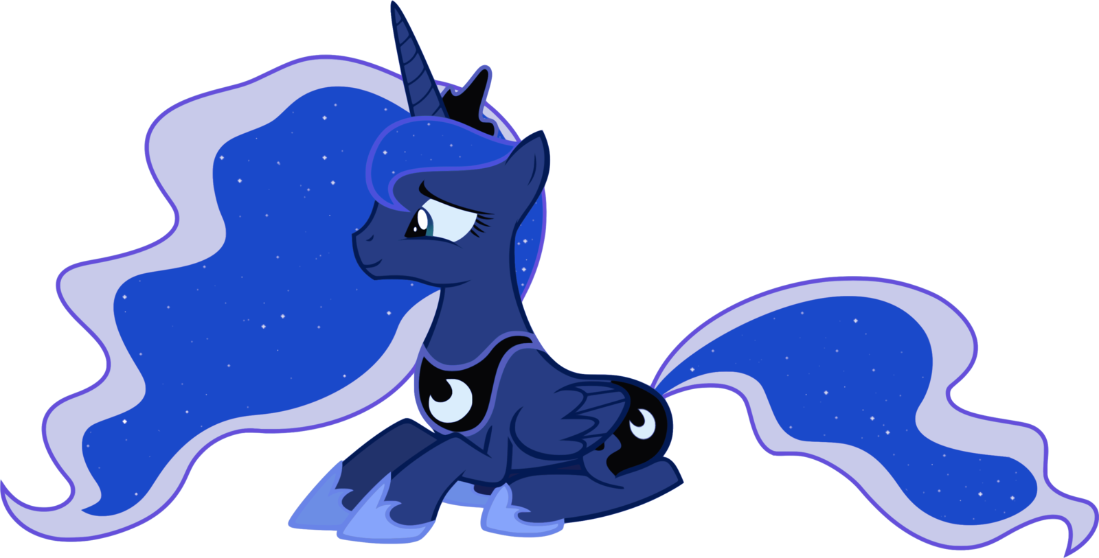 Luna Sitting Vector By Regolithx Fan Art Digital Art - Princess Luna Vector Sitting (1600x813)