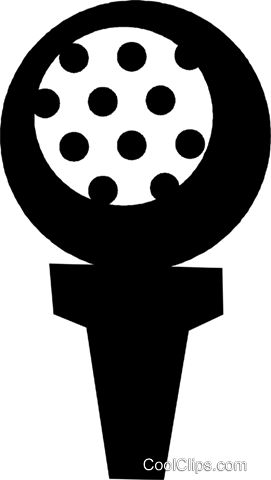 Golf Ball On A Tee Royalty Free Vector Clip Art Illustration - Circle (271x480)