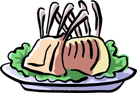 Rack Of Lamb Royalty Free Vector Clip Art Illustration - Lamb Meat Clipart (480x327)