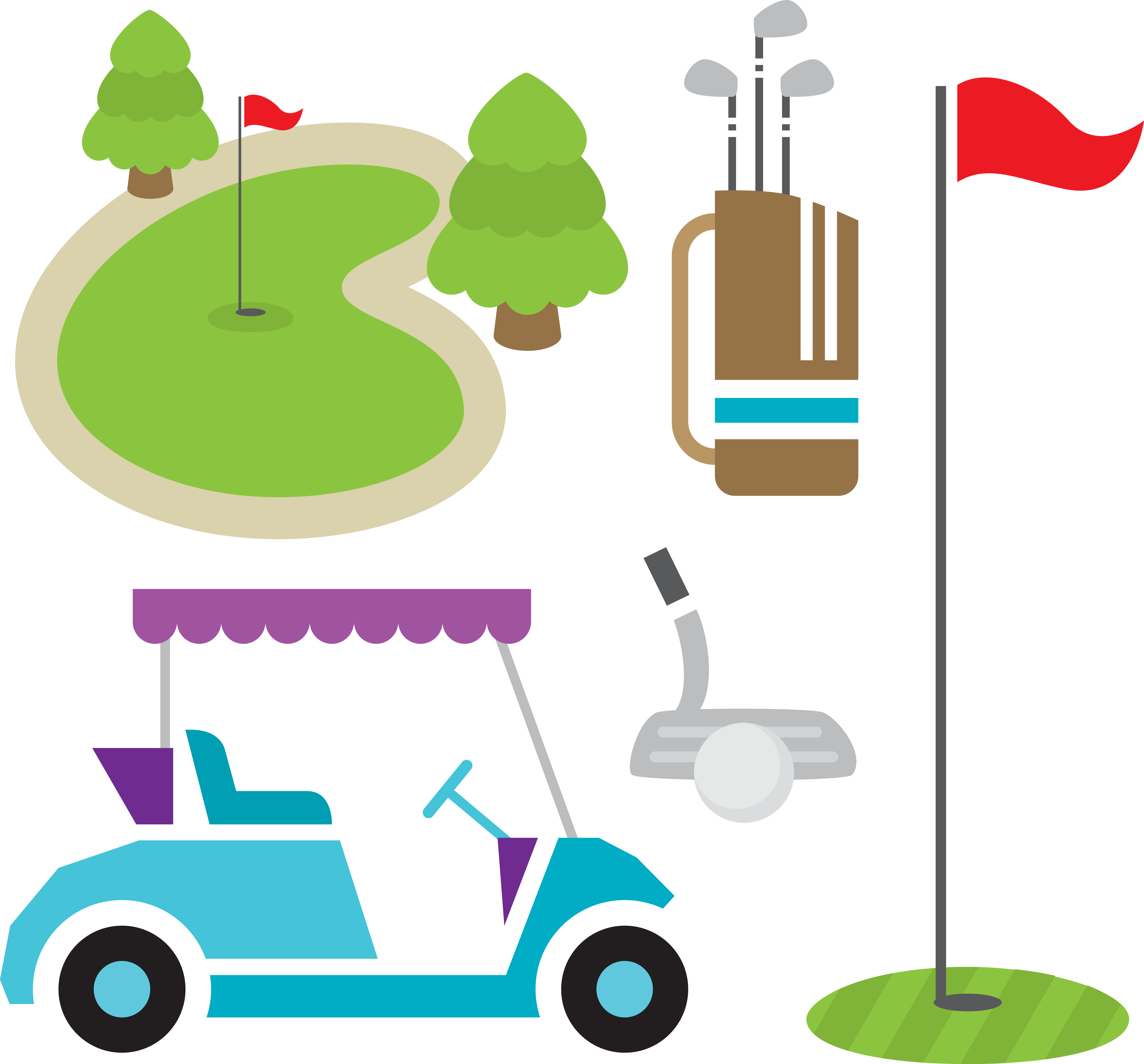 Golf Ball Golf Equipment Golf Club - Golf Vector (6578x6117)