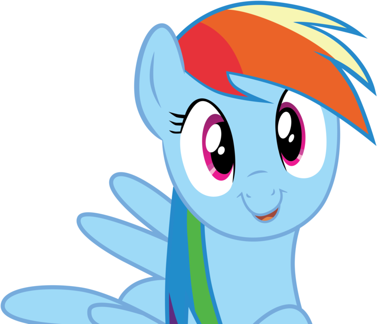 Rainbow Dash Cute Face Vector By Br-david - Rainbow Dash My Little Pony Face (900x725)
