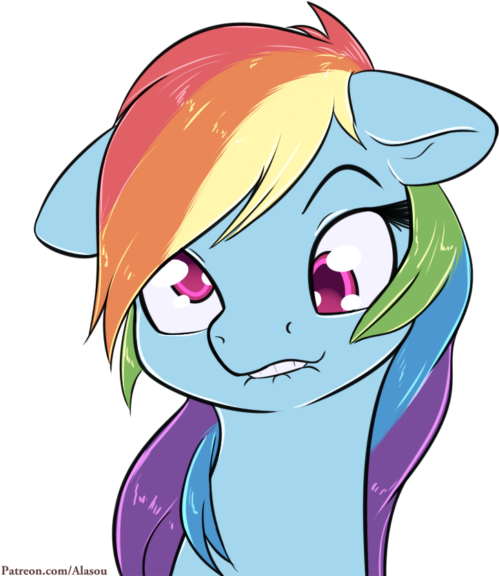 Alasou, Derp, Funny Face, Lip Bite, Patreon, Pony, - Rainbow Dash Funny Face (800x1000)